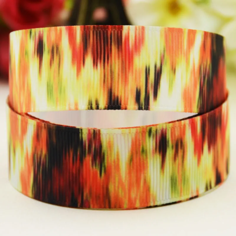 22mm 25mm 38mm 75mm Abstract pattern printed Grosgrain Ribbon party decoration 10 Yards satin ribbons Mul071