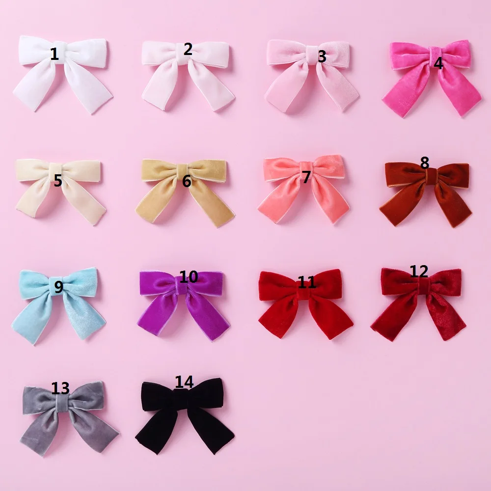 Baby Hair Clips Velvet Girls Big Bows Hair Accessories For Children Soft Hairpin Infant Side Clip Toddler Candy Color Hairgrips