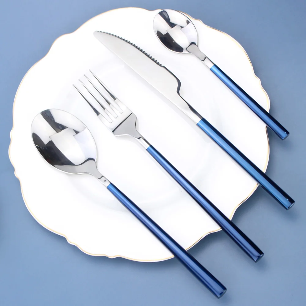 LUCF Hot Style mirror Stainless Steel Western Cutlery sets Popular Dinnerware Tableware Delicate silverware for home restaurant