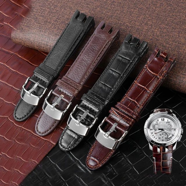 Echtes Leder Armband Für Swatch YRS403 412 402G uhr band 21mm 