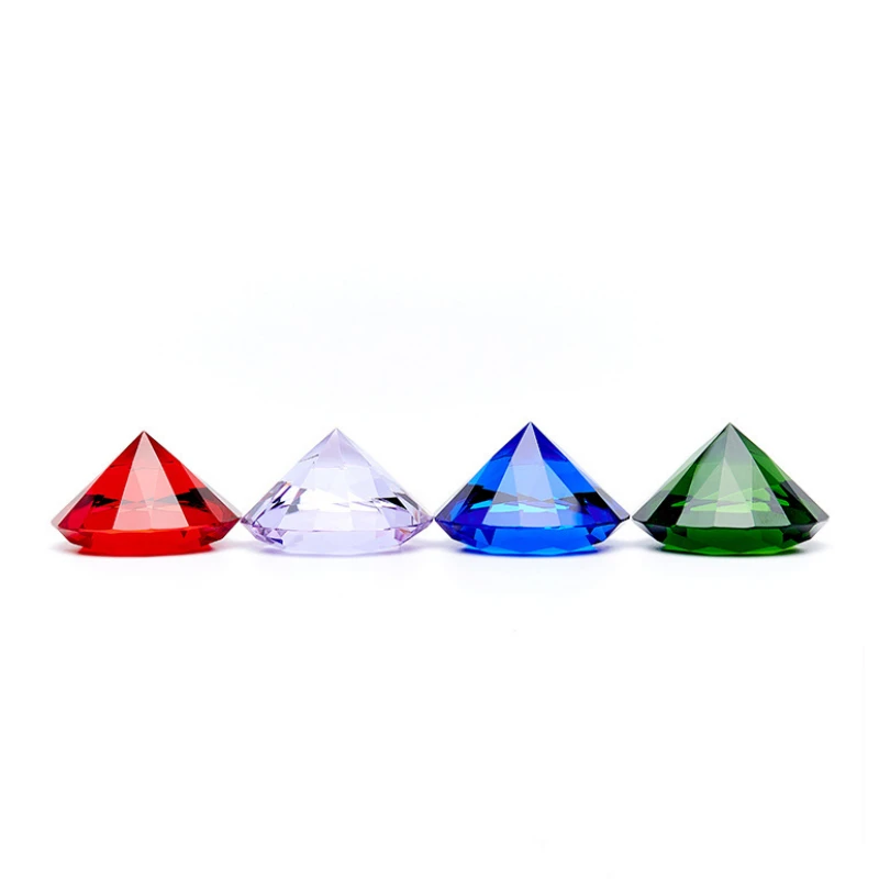 30mm/40mm All Colors 1 Piece Crystal Faceted Diamond Glass Paperweight Wedding Party Home Decoration Birthday Gift