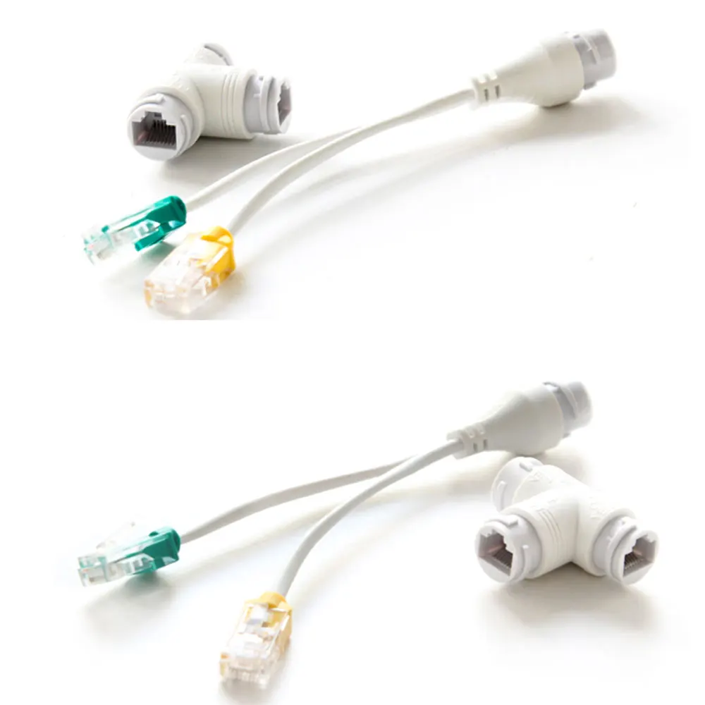 Câble de séparation POE 10 pièces, câble réseau POE séparé deux têtes RJ45 trois voies utilisé pour POE/caméra IP/routeur/AP/boîte de télévision