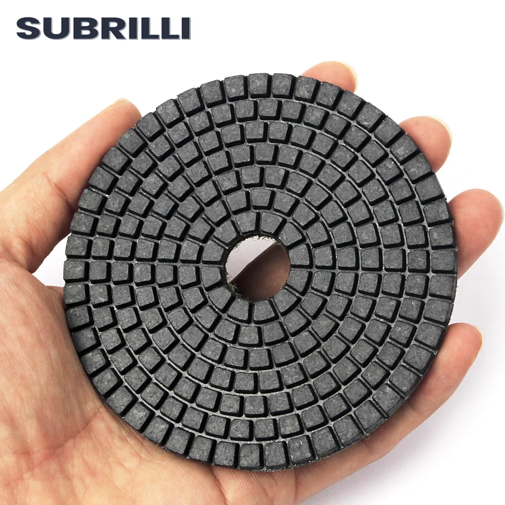 4 Inch 6pcs Grit 30# Diamond Resin Bond Polishing Pad Flexible Diamond Sanding Disc For Granite Marble Stone Concrete Wet Polish