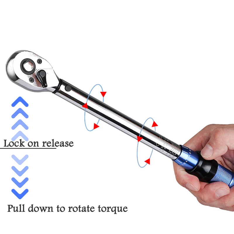 1/4 Inch 5-25N.m Torque Key Wrench Tool Square Drive Two-Way Precise Preset Mirror Polish Torque Spanner For Repairing Tools