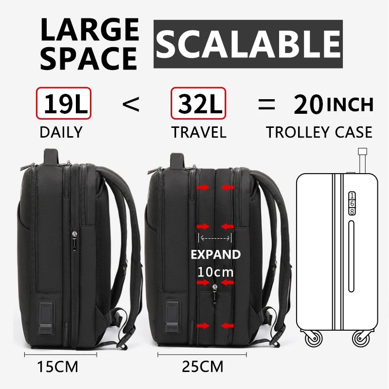 ARCTIC HUNTER Man Backpack Fit 15.6 inch Laptop USB Recharging Multi-layer High capacity Travel Male Bag backpacks double eleven