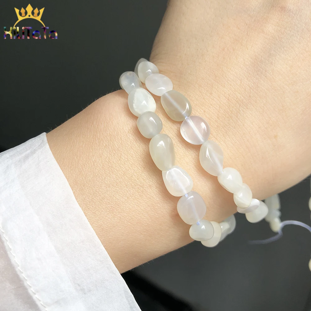 5-8mm Natural Gem Stone Irregular White Moonstone Loose Spacer Beads For Jewelry Making DIY Bracelet Accessories 15\