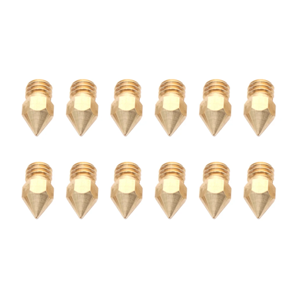 5Pcs 3D Printer Brass Copper Nozzle Mixed Sizes 0.2/0.3/0.4/0.5/0.6 Extruder Print Head For 1.75MM MK8 Makerbot  HotEnd J-Head