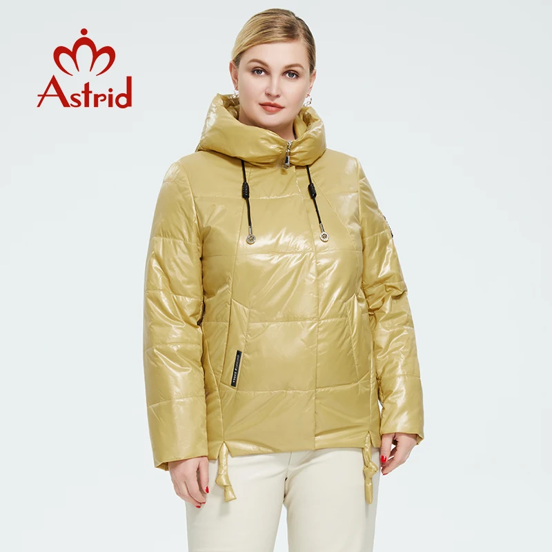 Astrid 2022 New Women\'s Spring Autumn Oversize Quilted Jacket Warm with hood zipper Coat Women Parkas Casual Outerwear AM-9508