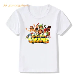 Funny hot subway surfers games girls graphic t shirts Children clothing boy cartoon t shirt kids clothes boys summer top t-shirt