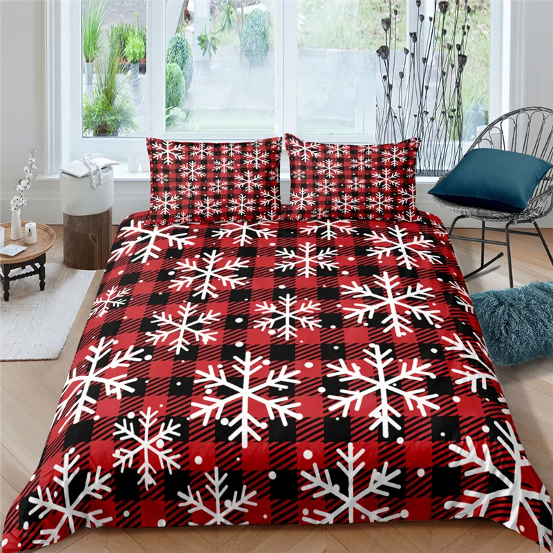 

Home Living Luxury Lattice Snowflake Print 2/3Pcs Duvet Cover Set Pillowcase Queen Size and King Size EU/US/AU Size