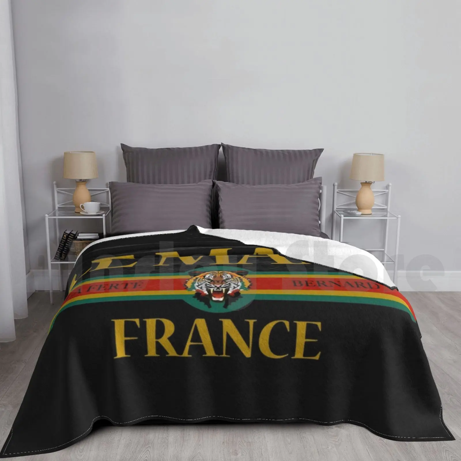 Le Mans France-Fashion Tiger Face-City Of Le Mans Blanket Fashion Custom Le Mans Le Mans City France French