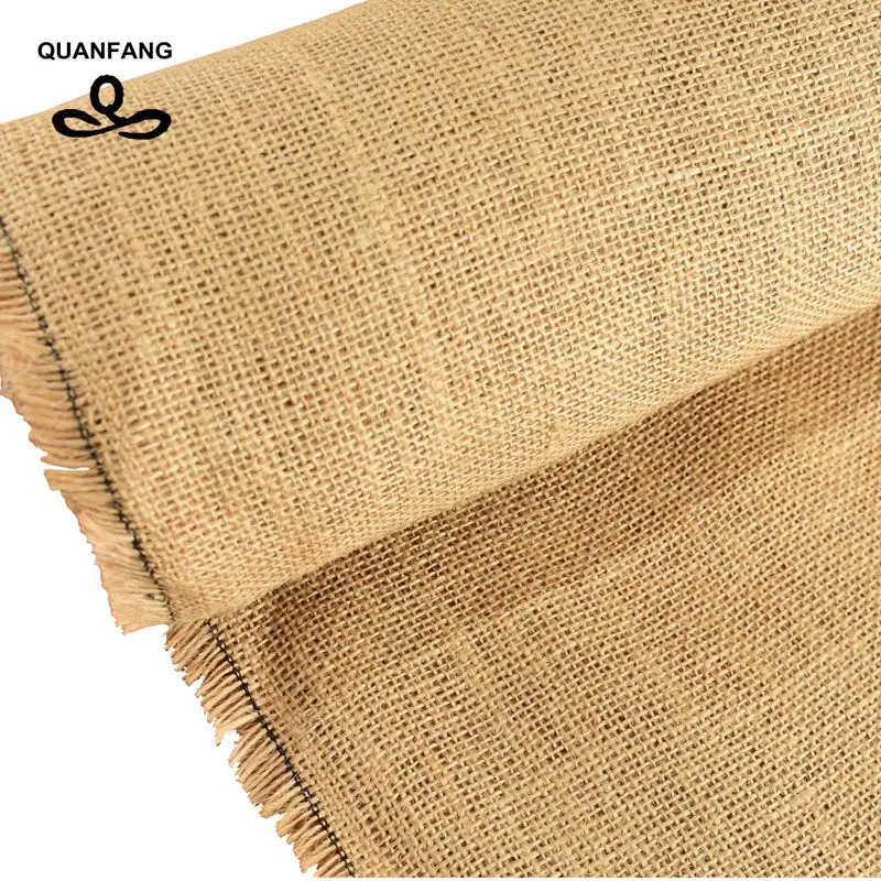 QUANFANG 5050# natural environmental jute fabric linen For DIY handmade tablecloth storage bag Christmas decoration 50x160cm/pcs