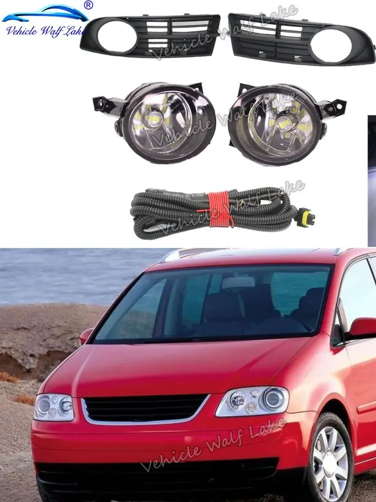Pour VW Touran 2002 2003 2004 2005 2006 style de voiture pare-chocs avant LED antibrouillard ou faisceau de câbles/couvercle de calandre antibrouillard