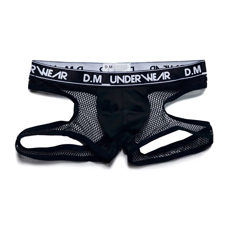 Underwear Men Gay Transparent Mesh Underpants Sexy Men\'s Thongs Breathable Temptation Sissy Hot T Back Jockstrap String Homme