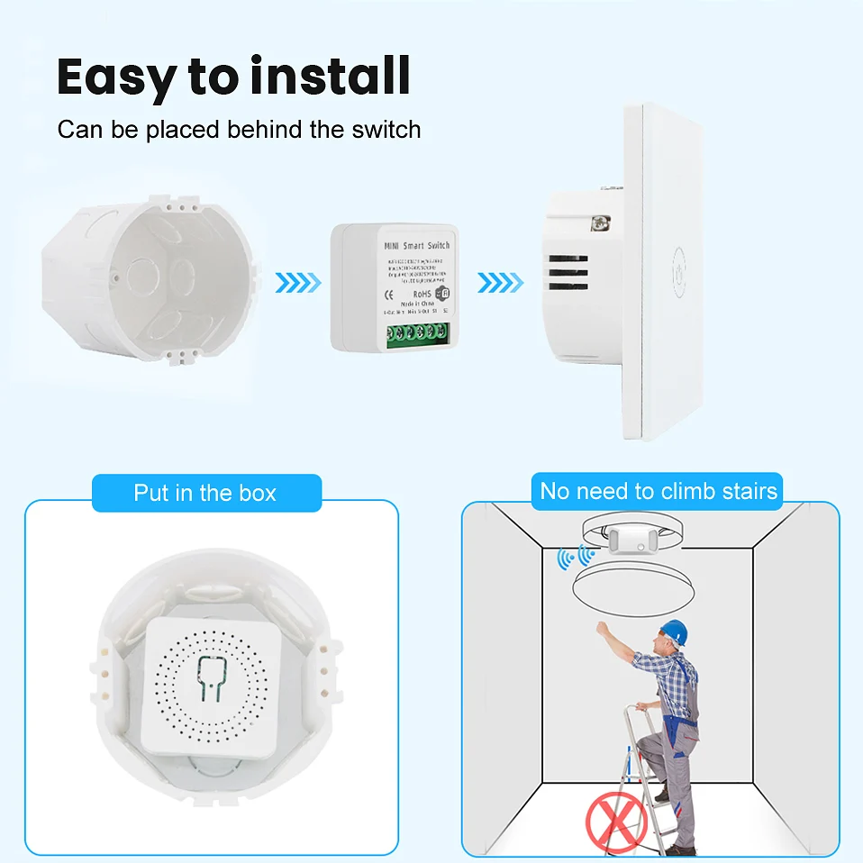 Modulo interruttore Smart Light Zigbee Wifi AVATTO, MiNi modulo di controllo a 2 vie fai-da-te, funziona con l\'app Tuya Smart life, Alexa Echo