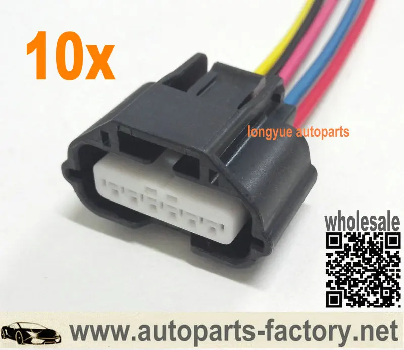 Longyue 10pcs 5 Wire  MAF Connector Pigtail Harness for Nissan Infiniti Vq35 350z G35 Maxima Altima