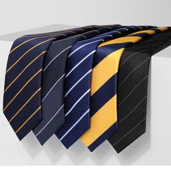 2022 New High Quality Luxury 7CM Striped Tie For Men Fashion Classic Wedding Business Designer Brand  Necktie Men's Gift