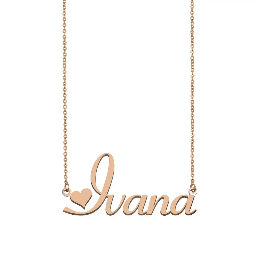 

Ivana Name Necklace Custom Nameplate Pendant for Women Girls Best Friends Birthday Wedding Christmas Mother Days Gift