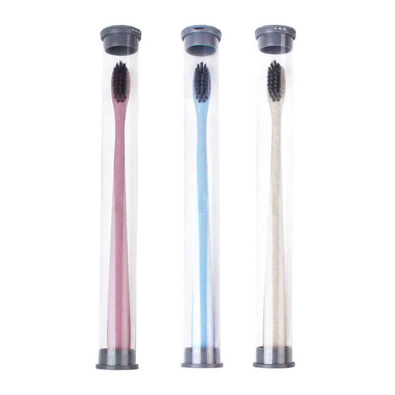 3 Bamboo Charcoal Soft Hair Cylinder Toothbrush Adult Toothbrush Portable Travel Super Quality Small Head Toothbrush