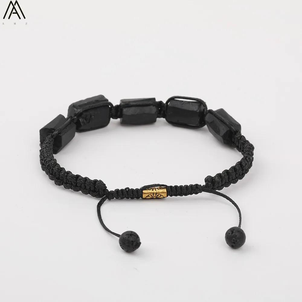 Schwarzes Turmalin-Armband Naturstein-Schmuck Personalisierte Armreifen Paar-Armbänder Herren-Armbänder Damen-Handaccessoires – Detail 39
