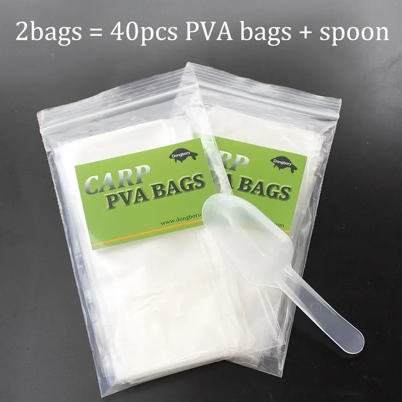 40PCS PVA Bags Available Carp Fishing Tackle PVA Bag Mesh for Carp Coarse Boilie Pellet Baits Corn Fishing Feeder