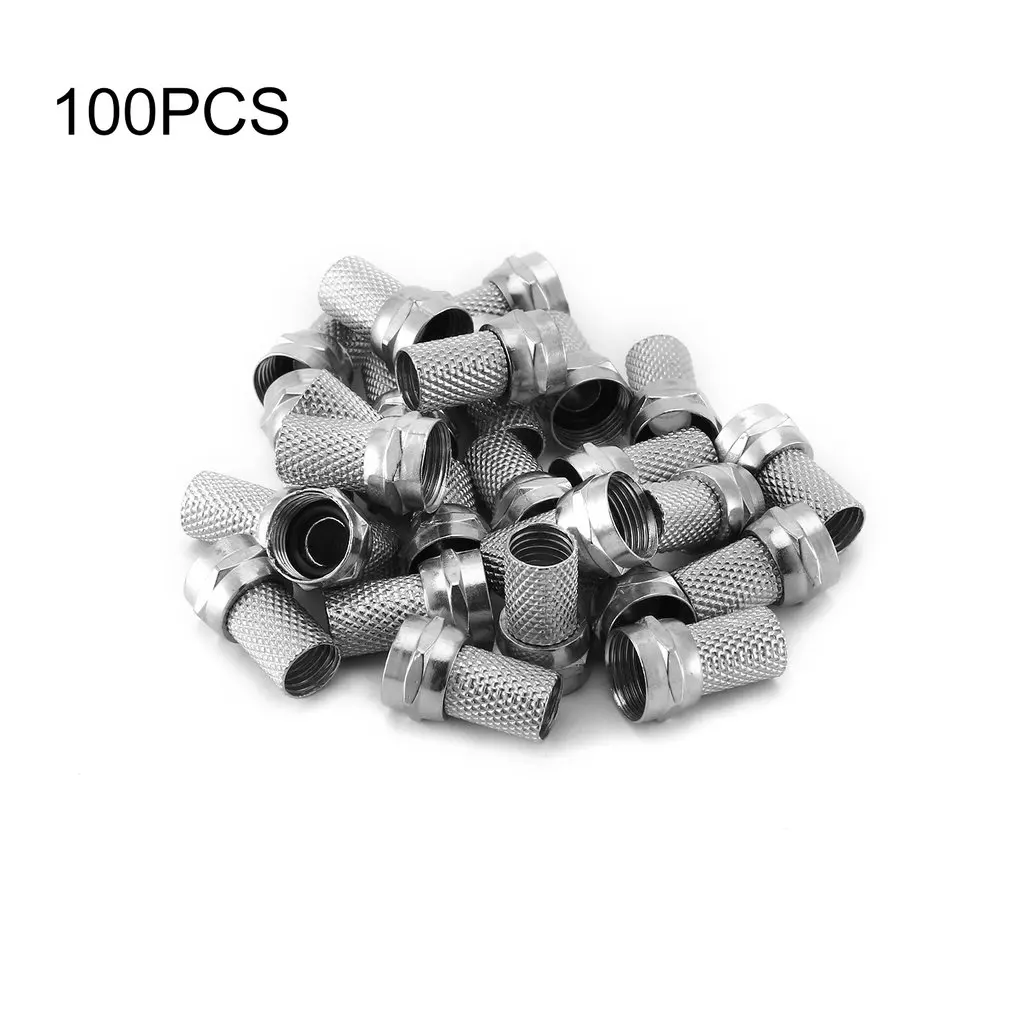 

100pcs/bag F Head Coaxial Cable Connector Great Reliability Accessories For Cable TV Satellite TV Family TV