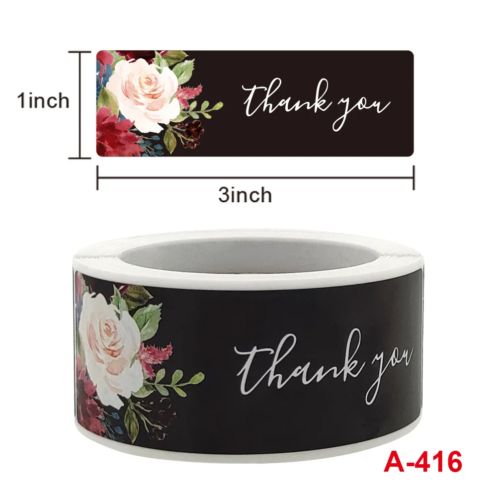 120Pcs Creative DIY Flower Thank You Stickers for Handmade Products Stationery Business Envelope Lable for Gifts 1inchx3inch