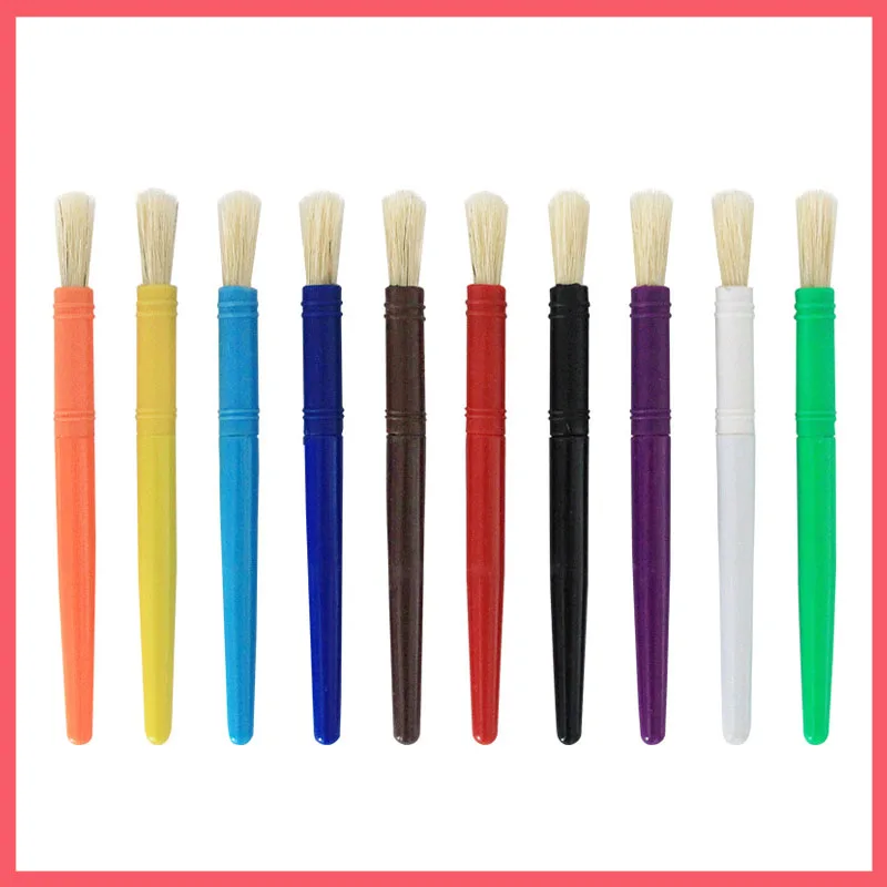 

Art Supplies Round Head Pig Bristles Brush 5Pcs/Set Candy Color Plastic Penholder Oil Acrylic Painting Brush Paint Brushes