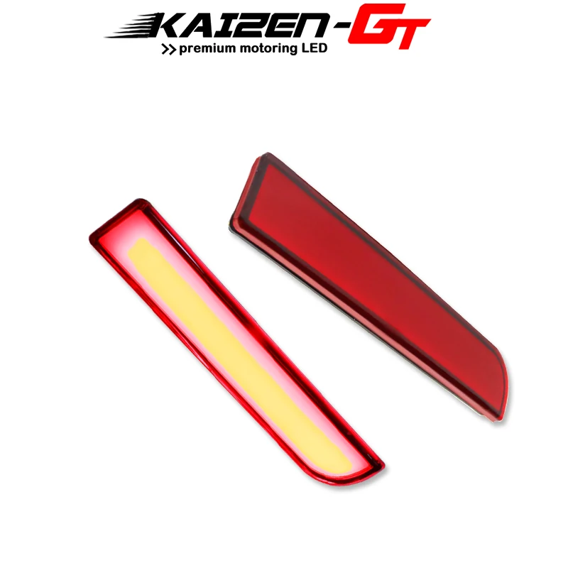 Red LED Bumper Reflectors Lights w/Sequential Turn Signal Light For Mitsubishi Lancer Evolution X Outlander Tail Rear Fog Light
