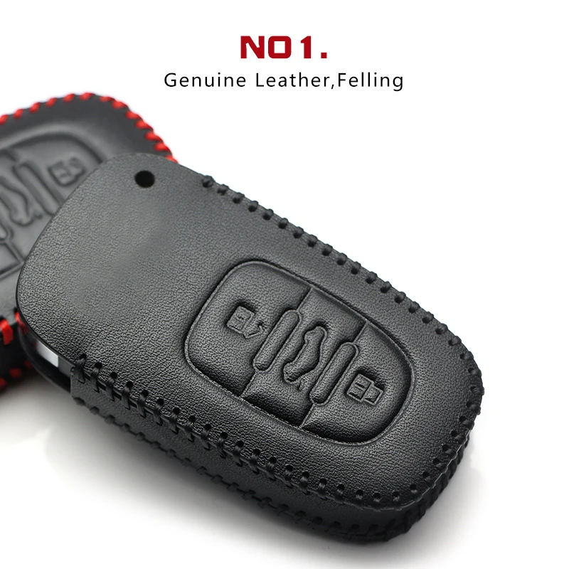 High Quality Leather Car Key Case Cover For Audi A1 A2 A3 A4 A5 A6 A8 Allroad Cabriolet Q2 Q3 Key Parts Skin Shell Car Styling