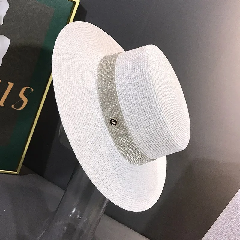 Net celebrity sun-shading flat straw hat women summer fedora hat travel on the beach and beach vacation sunscreen hat панама