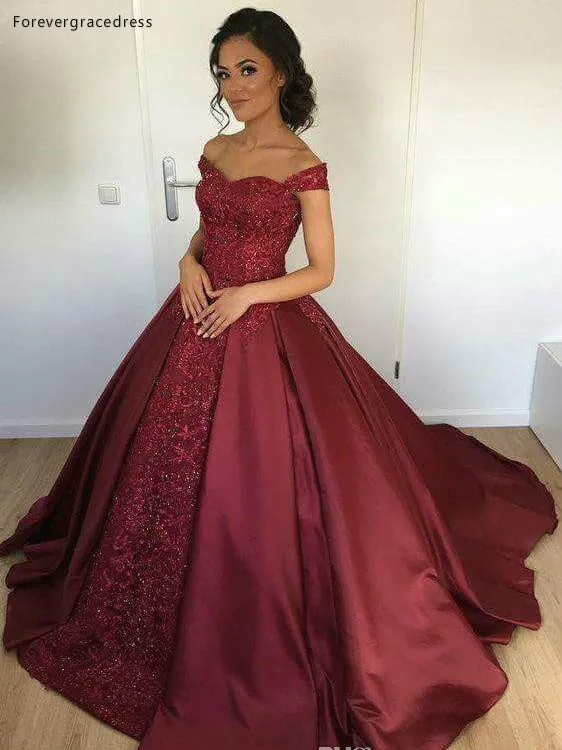 Vestido de quinceañera árabe de Dubái, ropa Formal con cuentas y hombros descubiertos para fiesta de graduación, talla grande, 2019