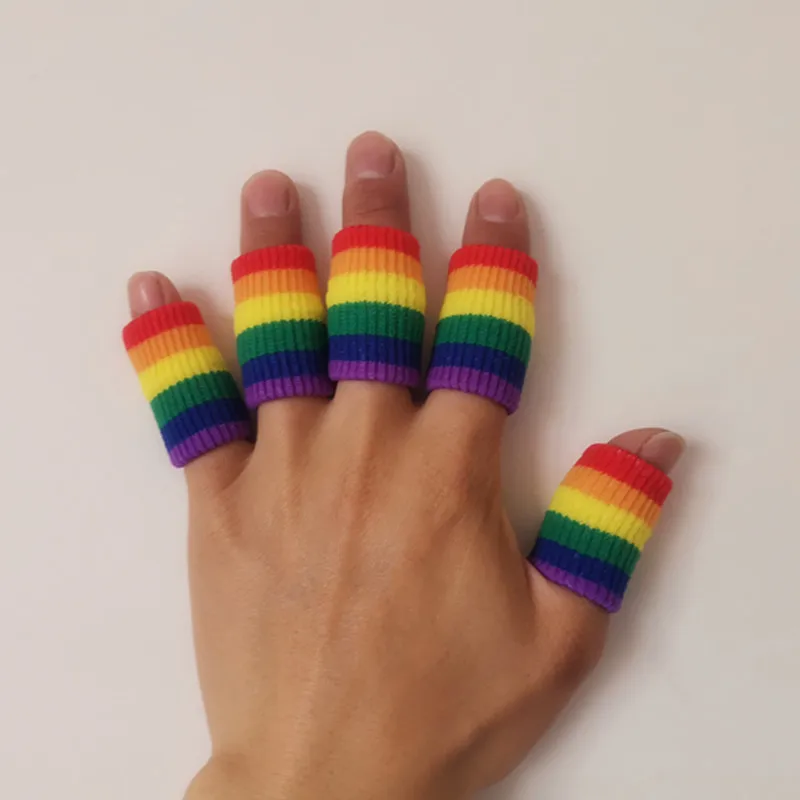 2 Pieces LGBT Rainbow Finger Protector 6 Colors Exercise Finger pads Asexual Pansexual Pride Friendship Gift