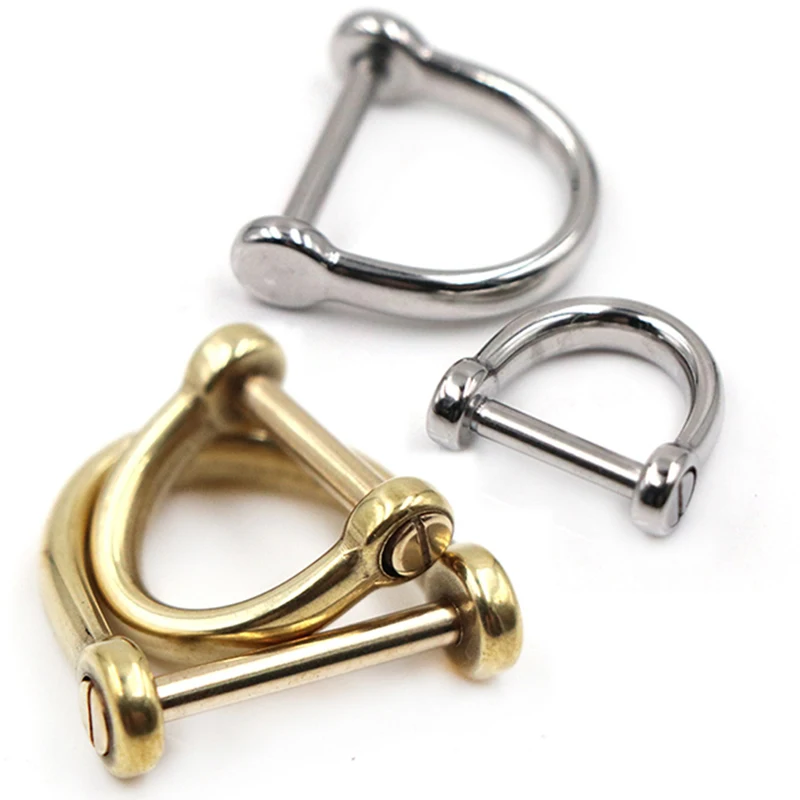 Brass/Stainless Steel Screwed D Ring Clasps Anchor Shackle Adjustable For Key Chain Paracord Bracelet Belt Leather Craft Decor