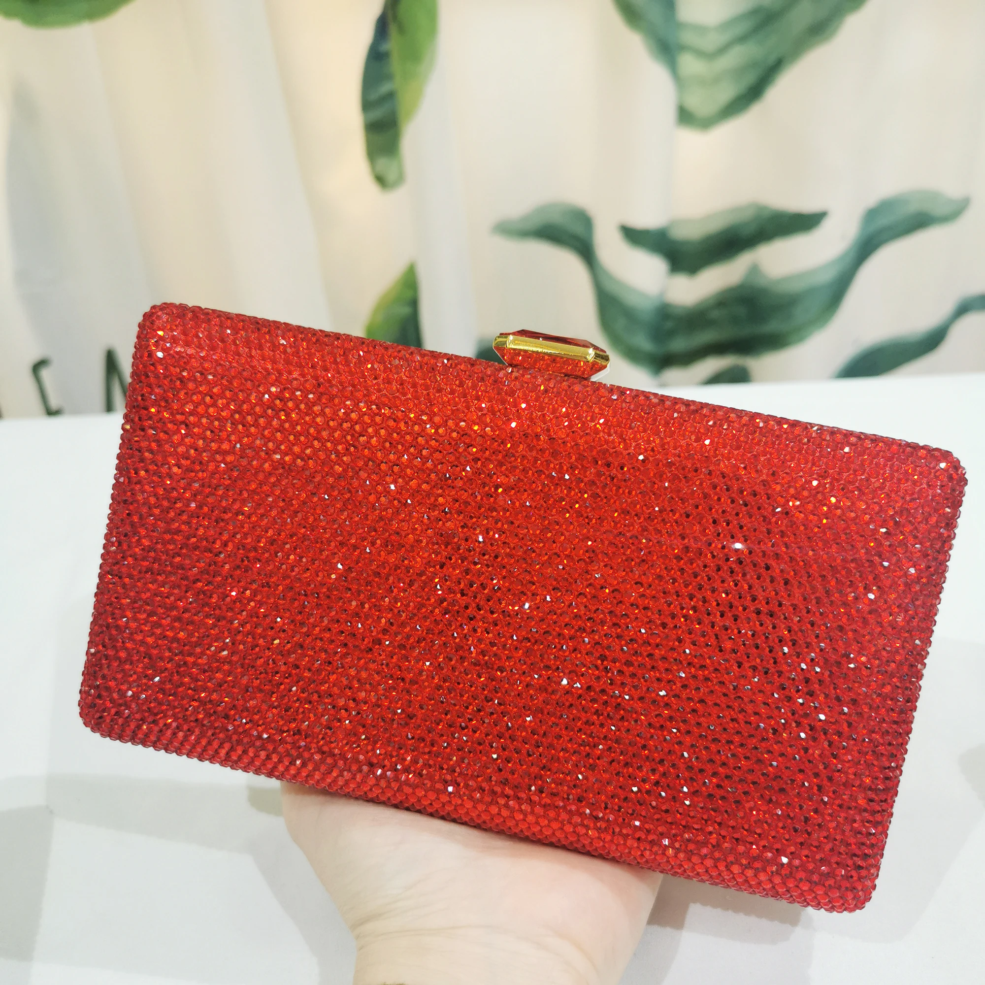 

New Arrival Champagne/Red 5 Colors Crystal Evening Clutch For Girls Phone Money Wallets Wedding Party Purses Women Handbags