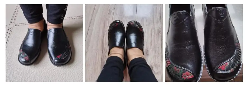 Echt leder Ballerinas Schuhe Frauen Vintage Luxus hochwertige Slipper Damen Mokassins lässig elegante Damen breite Schuhe – Detail 12