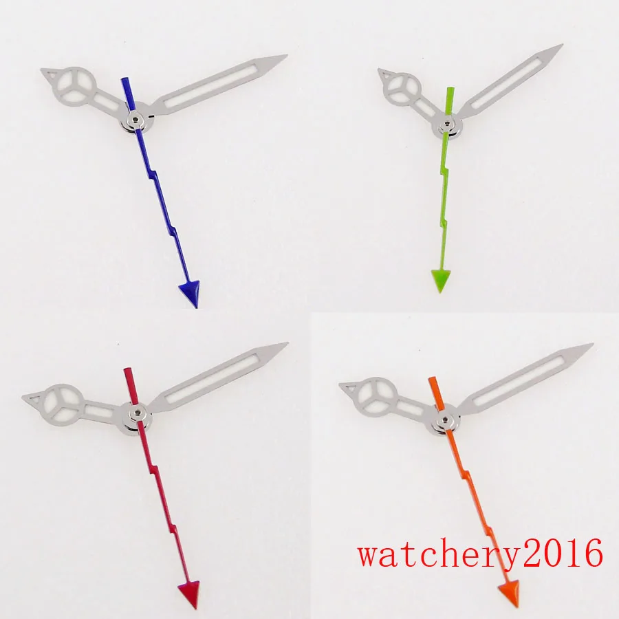 

New watch hand Orange Blue Luminous Watch Needles fit NH35A NH36A 7S26 4R35 MIYOTA 8215 8205 821A MINGZHU 2813 ETA 2824 2836