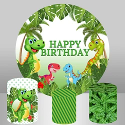 Jungle Party Round Circle Panel Backdrop Dinosaur theme Boy Birthday Party Decor Dessert Table Baby Shower Cylinder Plinth Cover