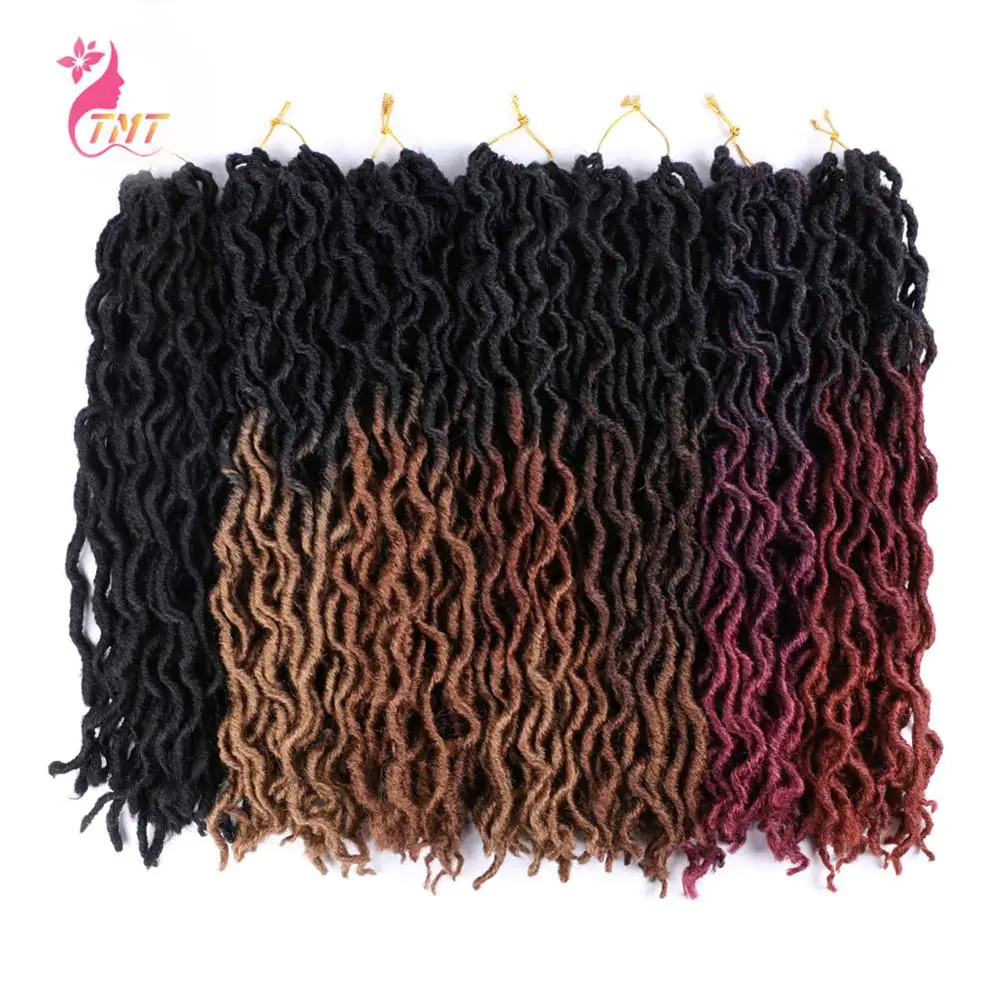 Gypsy Locs Crochet Braids Hair Soft Faux Locs Synthetic Hair 24 Strands/Pack 18 Inch Curly Dreadlocks Crochet Hair for Women