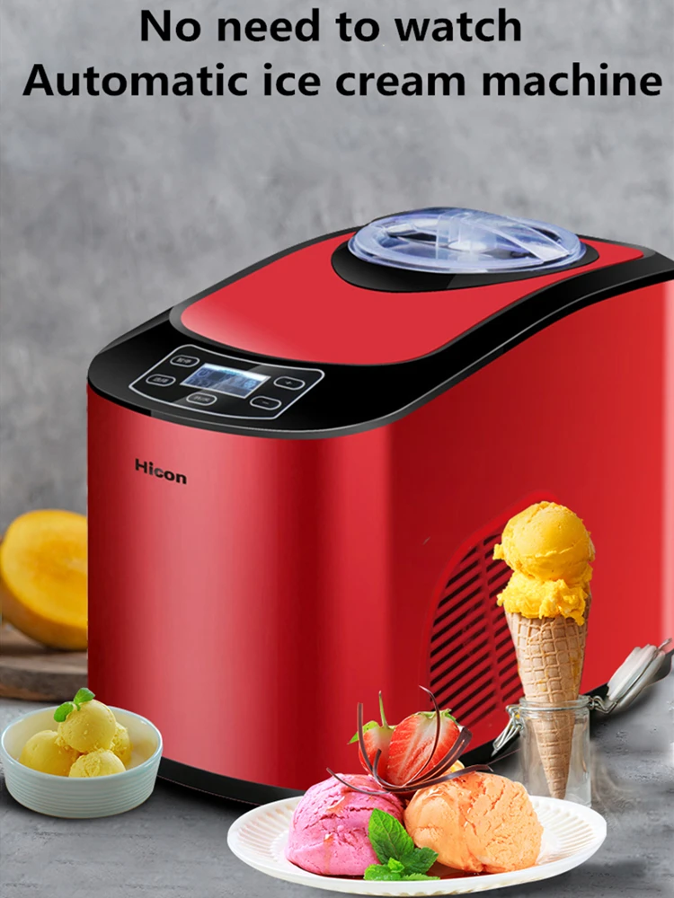 HIBurgos-Petite Machine à Crème Glacée Italienne Commerciale, Entièrement existent, Haut de Gamme, Faite Maison, 220V, 220V, 1,5 L, 140W