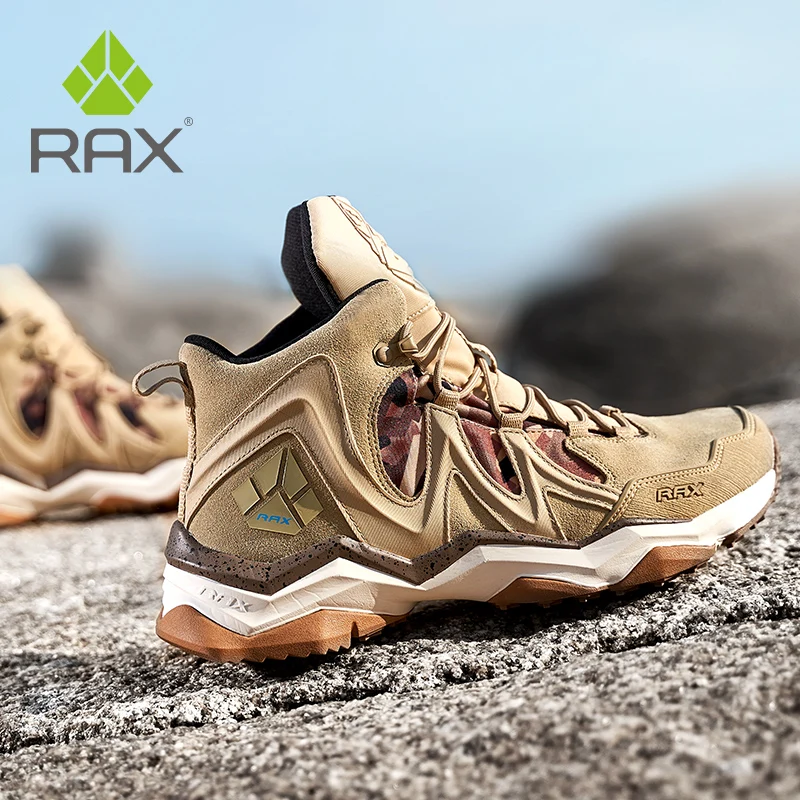 RAX Men Hiking Shoes winter Waterproof Outdoor Sneaker Men Leather Trekking Boots Trail Camping Climbing Hunting Sneakers Women