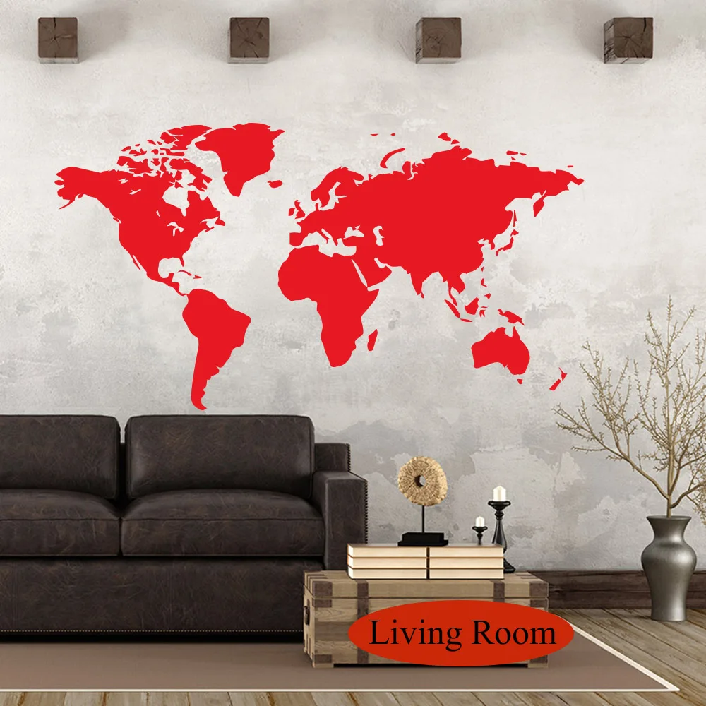 Large 106cmX58 Wall Sticker Decal World Map for House Living Room Decoration Stickers Bedroom Decor Wallstickers Wallpaper Mural