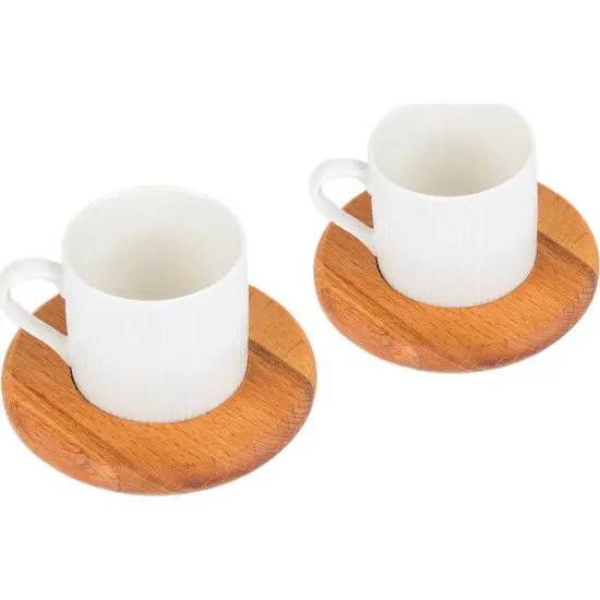 DOLBOVI Kutahya Has Porcelain cup Pad 2li cup Wood Dish coffee cup cup Set mug кружка coffee cup cup