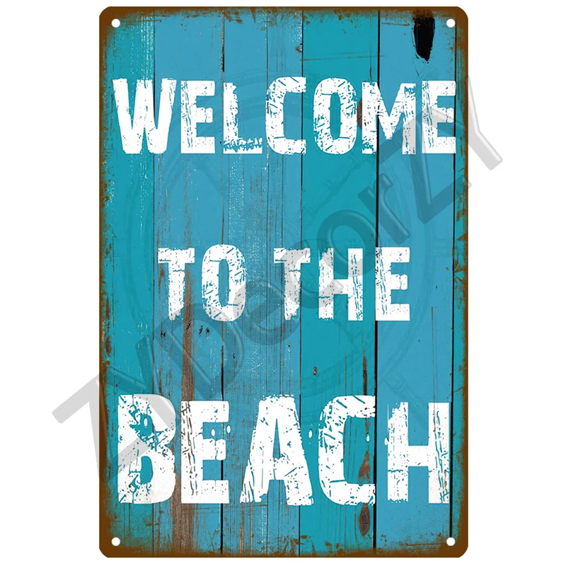 Hawaii Beach Blechschild Poster Vintage Wandposter Metallschild Dekorative Wandplatte Küchentafel Metall Vintage Dekor Zubehör – Detail 11