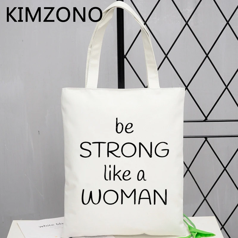 Feminist shopping bag shopping cotton shopper recycle bag tote shopper bag fabric bolsa compra tote sac cabas sac toile