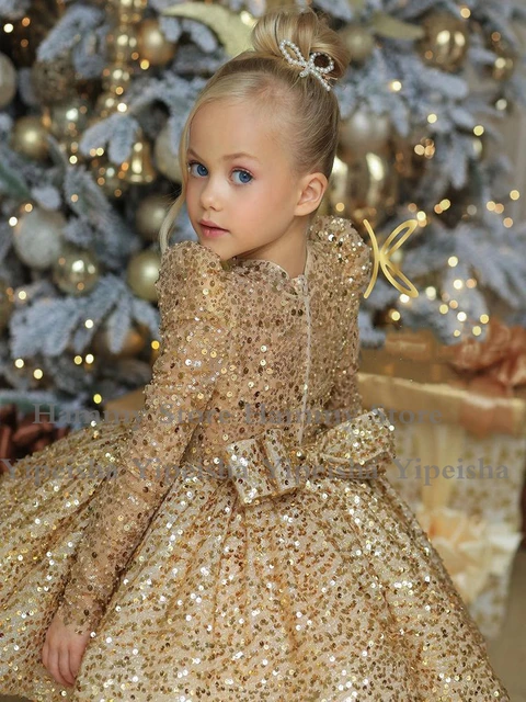 Gold Little Flower Girl Dresses Gold Sparkle Flower Girl Dress Flower Girl Dress Aliexpress