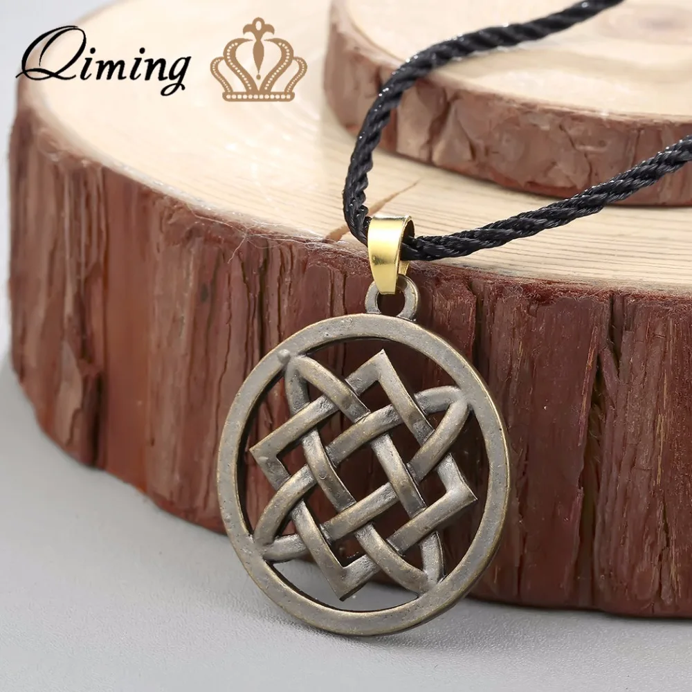 QIMING Cletic Lada Star Necklace Men Slavic Jewelry Necklace Slavic Amulet Women Necklace Amulet American Vintage Necklace