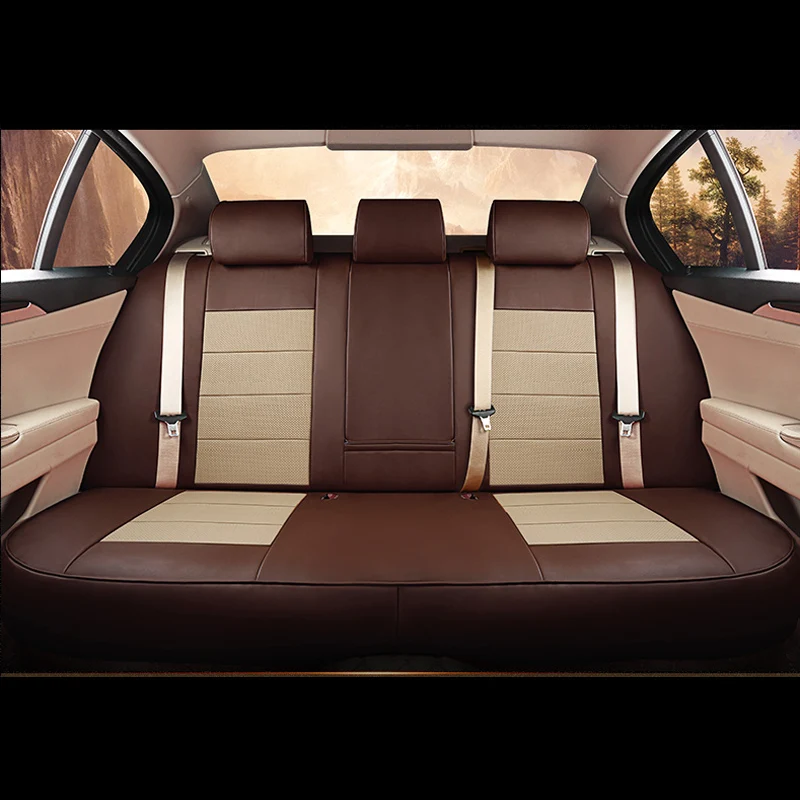 AutoDecorun Cowhide & PVC Leather Seat Cover for Porsche Macan S Turbo Base Model Seat Cushion Set for Car Accessories 2014-2021