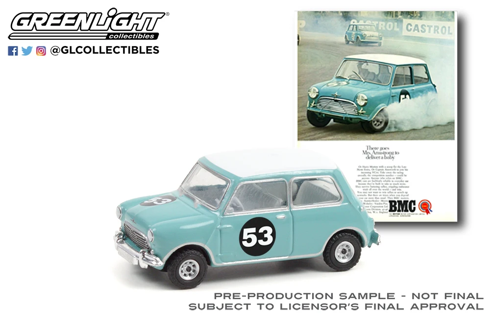 1:64 GreenLight  1967 morris mini cooper S#53 collector die cast alloy car model