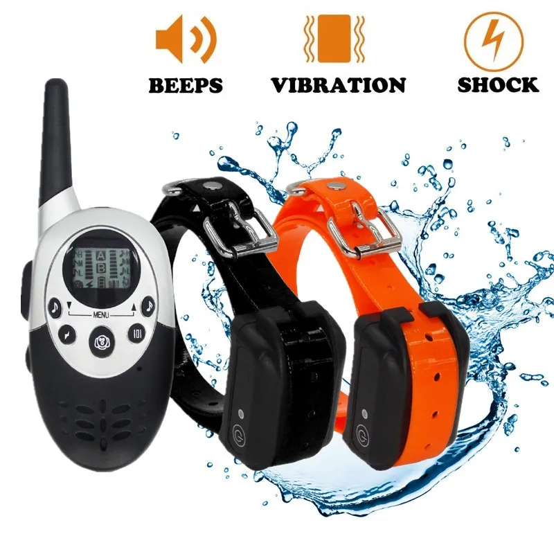 

Pet Dog Training Collar Pet Training Collar Dog Trainer Waterproof Rechargeable Remote Vibration Sound Shock Anti bark Two Dogs